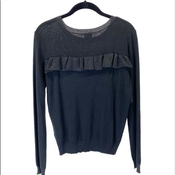 Cupio NWT black sweater with sparkle ruffles - s - Picture 3 of 11